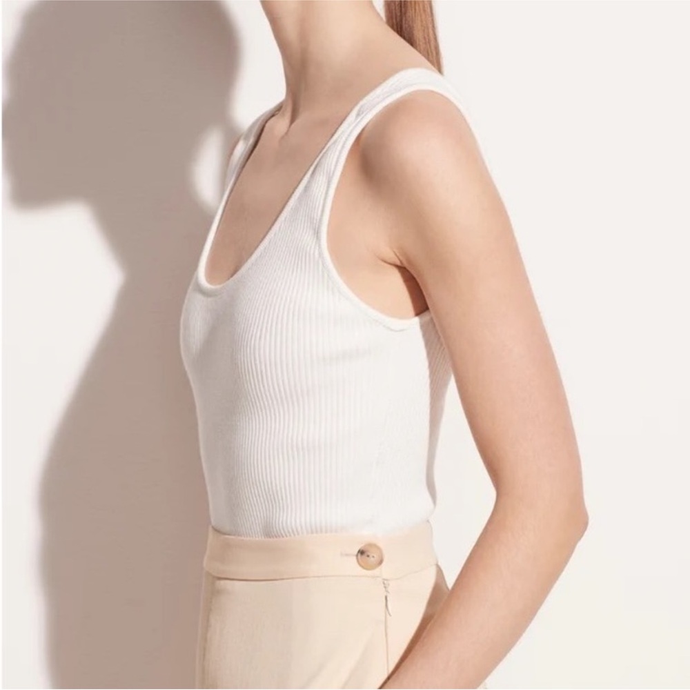 NWOT‎ Large Vince Ribbed Bodysuit - White